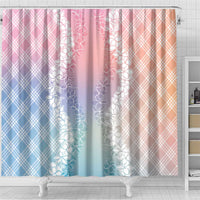 Hawaii Aloha Plumeria Lei Pastel Candy Palaka Shower Curtain - Polynesian Pride