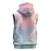 Hawaii Aloha Plumeria Lei Pastel Candy Palaka Sleeveless Hoodie LT7 - Polynesian Pride