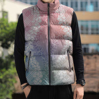 Hawaii Aloha Plumeria Lei Pastel Candy Palaka Sleeveless Puffer Jacket LT7 - Polynesian Pride