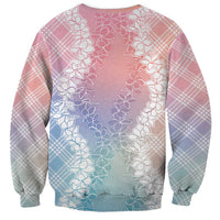Hawaii Aloha Plumeria Lei Pastel Candy Palaka Sweatshirt LT7 - Polynesian Pride