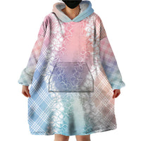 Hawaii Aloha Plumeria Lei Pastel Candy Palaka Wearable Blanket Hoodie LT7 - Polynesian Pride