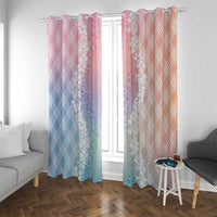 Hawaii Aloha Plumeria Lei Pastel Candy Palaka Window Curtain - Polynesian Pride