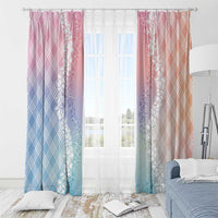 Hawaii Aloha Plumeria Lei Pastel Candy Palaka Window Curtain - Polynesian Pride