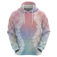 Hawaii Aloha Plumeria Lei Pastel Candy Palaka Zip Hoodie LT7 - Polynesian Pride