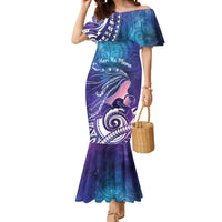 New Zealand Mother's Day Mermaid Dress Maori Hari Ra Mama LT7 Women Galaxy - Polynesian Pride
