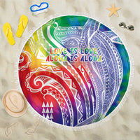 Aloha Pride Rainbow Tie Dye Beach Blanket Humpback Whale - Love is Love LT7 One Size 150cm Colorful - Polynesian Pride