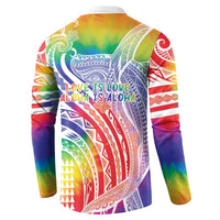 Aloha Pride Rainbow Tie Dye Button Sweatshirt Humpback Whale - Love is Love LT7 - Polynesian Pride