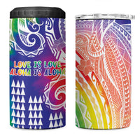 Aloha Pride Rainbow Tie Dye 4 in 1 Can Cooler Tumbler Humpback Whale - Love is Love LT7 One Size: 16 oz Colorful - Polynesian Pride