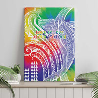 Aloha Pride Rainbow Tie Dye Canvas Wall Art Humpback Whale - Love is Love LT7 - Polynesian Pride