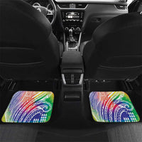 Aloha Pride Rainbow Tie Dye Car Mats Humpback Whale - Love is Love LT7 Set 2pcs - Back Colorful - Polynesian Pride