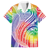 Aloha Pride Rainbow Tie Dye Family Matching Long Sleeve Bodycon Dress and Hawaiian Shirt Humpback Whale - Love is Love