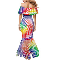 Aloha Pride Rainbow Tie Dye Family Matching Mermaid Dress and Hawaiian Shirt Humpback Whale - Love is Love