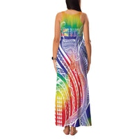 Aloha Pride Rainbow Tie Dye Family Matching Tank Maxi Dress and Hawaiian Shirt Humpback Whale - Love is Love