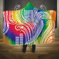 Aloha Pride Rainbow Tie Dye Hooded Blanket Humpback Whale - Love is Love LT7 - Polynesian Pride