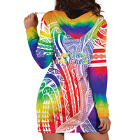 Aloha Pride Rainbow Tie Dye Hoodie Dress Humpback Whale - Love is Love LT7 - Polynesian Pride