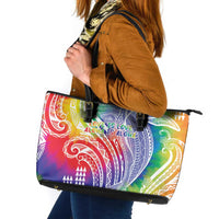 Aloha Pride Rainbow Tie Dye Leather Tote Bag Humpback Whale - Love is Love