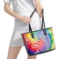 Aloha Pride Rainbow Tie Dye Leather Tote Bag Humpback Whale - Love is Love