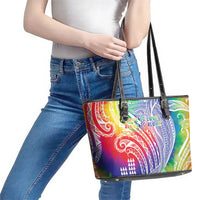 Aloha Pride Rainbow Tie Dye Leather Tote Bag Humpback Whale - Love is Love