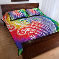 Aloha Pride Rainbow Tie Dye Quilt Bed Set Humpback Whale - Love is Love LT7 - Polynesian Pride
