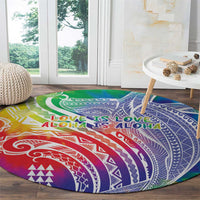 Aloha Pride Rainbow Tie Dye Round Carpet Humpback Whale - Love is Love
