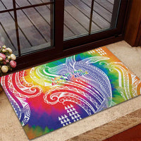 Aloha Pride Rainbow Tie Dye Rubber Doormat Humpback Whale - Love is Love LT7 - Polynesian Pride