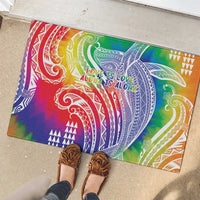 Aloha Pride Rainbow Tie Dye Rubber Doormat Humpback Whale - Love is Love LT7 - Polynesian Pride