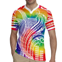 Aloha Pride Rainbow Tie Dye Rugby Jersey Humpback Whale - Love is Love