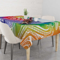 Aloha Pride Rainbow Tie Dye Tablecloth Humpback Whale - Love is Love LT7 - Polynesian Pride