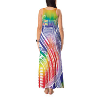 Aloha Pride Rainbow Tie Dye Tank Maxi Dress Humpback Whale - Love is Love LT7 - Polynesian Pride