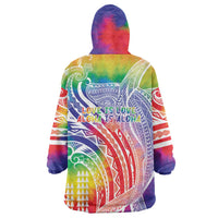 Aloha Pride Rainbow Tie Dye Wearable Blanket Hoodie Humpback Whale - Love is Love LT7 - Polynesian Pride