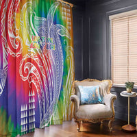 Aloha Pride Rainbow Tie Dye Window Curtain Humpback Whale - Love is Love LT7 - Polynesian Pride