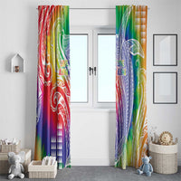 Aloha Pride Rainbow Tie Dye Window Curtain Humpback Whale - Love is Love LT7 - Polynesian Pride