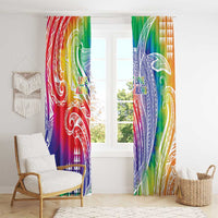 Aloha Pride Rainbow Tie Dye Window Curtain Humpback Whale - Love is Love LT7 - Polynesian Pride
