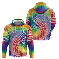 Aloha Pride Rainbow Tie Dye Zip Hoodie Humpback Whale - Love is Love