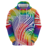 Aloha Pride Rainbow Tie Dye Zip Hoodie Humpback Whale - Love is Love
