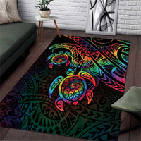 Hawaii Pride Area Rug Rainbow Swirls