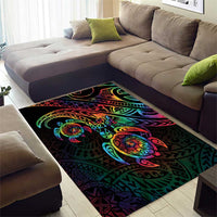 Hawaii Pride Area Rug Rainbow Swirls
