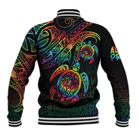 Hawaii Pride Baseball Jacket Rainbow Swirls LT7 - Polynesian Pride