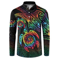 Hawaii Pride Button Sweatshirt Rainbow Swirls LT7 Colorful - Polynesian Pride