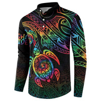 Hawaii Pride Button Sweatshirt Rainbow Swirls LT7 - Polynesian Pride