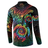 Hawaii Pride Button Sweatshirt Rainbow Swirls LT7 - Polynesian Pride
