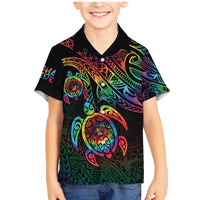 Hawaii Pride Family Matching Mermaid Dress and Hawaiian Shirt Rainbow Swirls