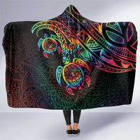 Hawaii Pride Hooded Blanket Rainbow Swirls LT7 One Size Colorful - Polynesian Pride