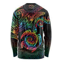 Hawaii Pride Long Sleeve Shirt Rainbow Swirls LT7 - Polynesian Pride