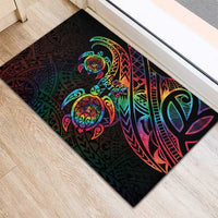 Hawaii Pride Rubber Doormat Rainbow Swirls LT7 - Polynesian Pride