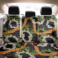 Aloha Festive Hawaii Back Car Seat Cover Mokihana - Maile and Ilima on Black - Polynesian Pride