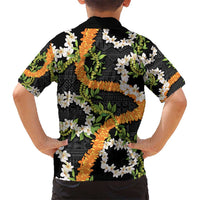 Aloha Festive Hawaii Hawaiian Shirt Mokihana - Maile and Ilima on Black - Polynesian Pride