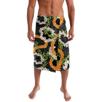 Aloha Festive Hawaii Lavalava Mokihana - Maile and Ilima on Black - Polynesian Pride