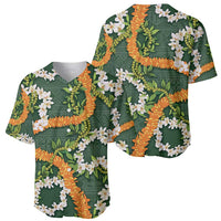 Aloha Festive Hawaii Baseball Jersey Mokihana - Maile and Ilima on Forest Green - Polynesian Pride