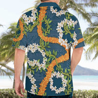 Aloha Festive Hawaii Hawaiian Shirt Mokihana - Maile and Ilima on Navy Blue - Polynesian Pride